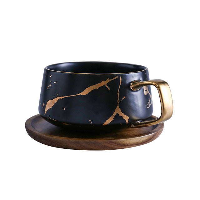 Coffee Mugs Marble Gold Inlay